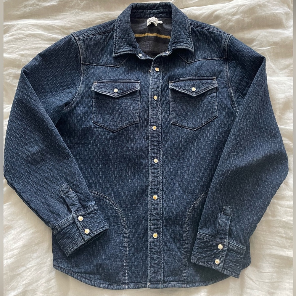 Huckberry flint and tinder flannel lined denim shirt jacket size large